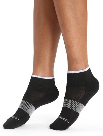 Black / Snow Icebreaker Merino Multisport Light Mini Women's Socks | AU 1416RVDW